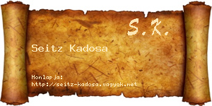 Seitz Kadosa névjegykártya